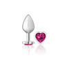 Cheeky Charms - Metal Butt Plug - Heart - Bright Pink
