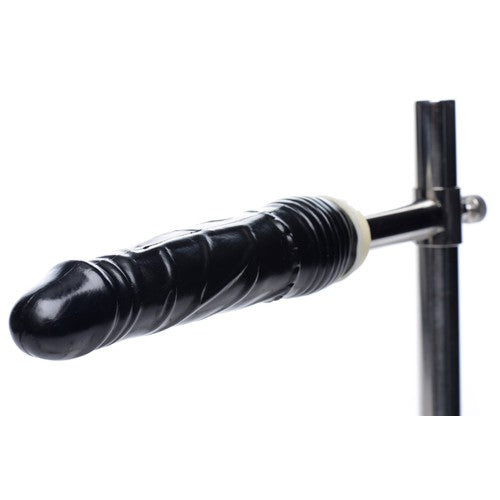 Imprisoned Metal Stockade With Dildo