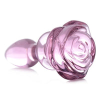 Pink Rose Glass Anal Plug