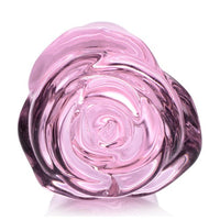 Pink Rose Glass Anal Plug