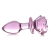 Pink Rose Glass Anal Plug