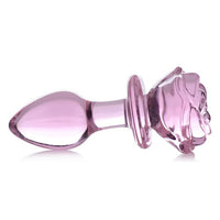 Pink Rose Glass Anal Plug